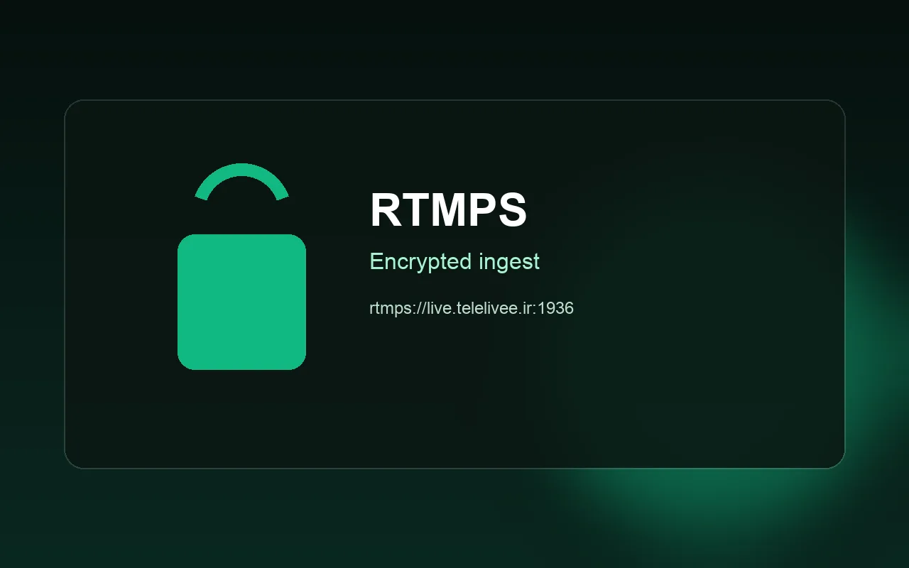 Secure streaming with RTMPS on TeleLive